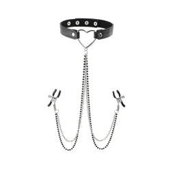 Fashion LoversStores Amor Collar with Nipple Clamps
