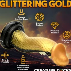 Outlet LoversStores Creature Cocks Golden Mamba Dildo