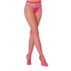 New LoversStores Dreamgirl Fence Net Pantyhose in Neon Pink