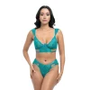 Sale LoversStores Farah Longline Bra & Panty Set Turquoise