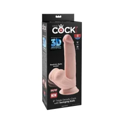 Discount LoversStores King Cock Plus 8in Triple Density Dildo With Swinging Balls