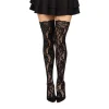 Sale LoversStores Lace Thigh High Stockings with Lace Top Black
