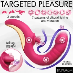 Clearance LoversStores Lickgasm Tease & Please Thrusting & Licking Vibrator