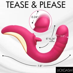 Clearance LoversStores Lickgasm Tease & Please Thrusting & Licking Vibrator