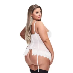 Outlet LoversStores Luxe Lace Trim Bustier & G-String