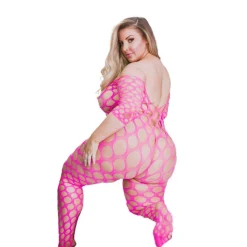 Best LoversStores Open Work 3/4 Sleeve Crotchless Fishnet Bodystocking