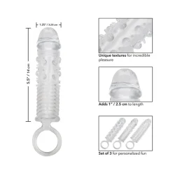 New LoversStores 3pc Textured Penis Extension Set