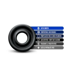Sale LoversStores Performance Large 2.5" Black Silicone Pump Sleeve