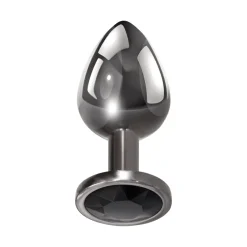 Online LoversStores 3-Piece Black Gemstone Metal Butt Plug Set