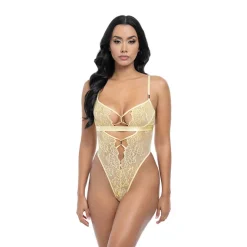 New LoversStores Pilar Lace Teddy Yellow