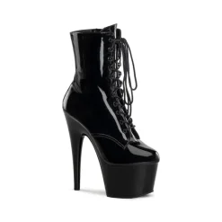 New LoversStores Pleaser Adore-1020 Stiletto Ankle Boots Black