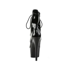 New LoversStores Pleaser Adore-1020 Stiletto Ankle Boots Black