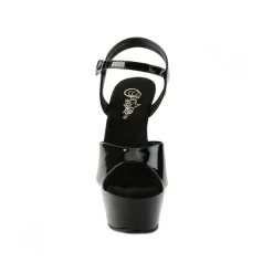 Fashion LoversStores Pleaser Kiss-209 Peep Toe Heels Black