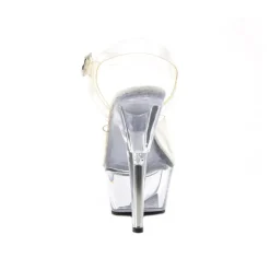 Outlet LoversStores Pleaser Kiss-208 Peep Toe Heels Clear