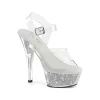 Hot LoversStores Pleaser Kiss-208RSI Rhinestone Heels Clear