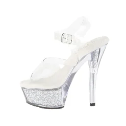 Hot LoversStores Pleaser Kiss-208RSI Rhinestone Heels Clear