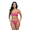 Best LoversStores Raelynn Strappy Mesh Bra Set Pink