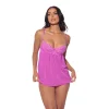 Sale LoversStores Reanna Lace & Chain Babydoll & G-String Fuchsia
