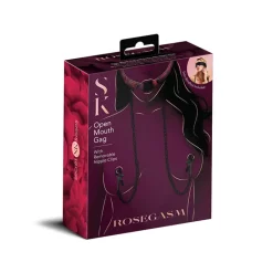 Sale LoversStores Rosegasm Open Mouth Gag with Removeable Nipple Clamps