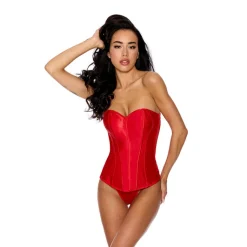 Best LoversStores Satin Corset with Side Zipper & G-String