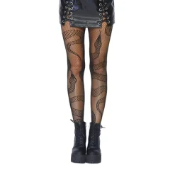 Clearance LoversStores Snake Net Tights Black