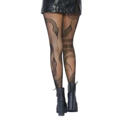 Clearance LoversStores Snake Net Tights Black