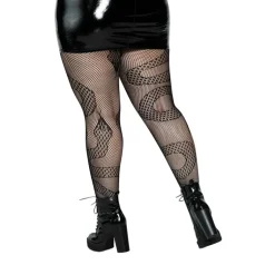 Clearance LoversStores Snake Net Tights Black